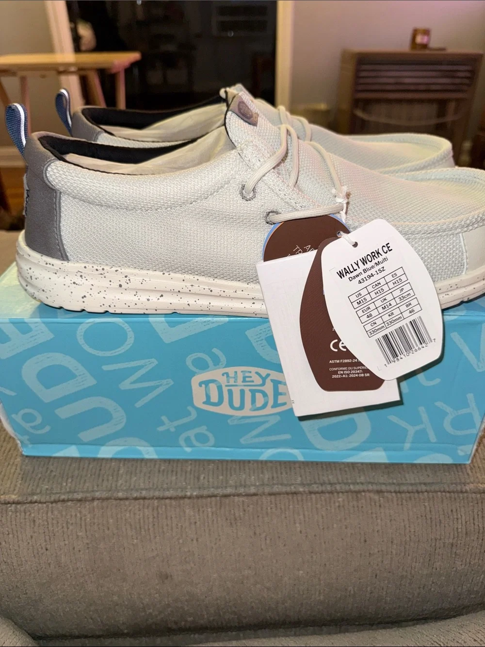 Hey Dude DUDES at WORK Wally Work CE in Dawn Blue/Multi